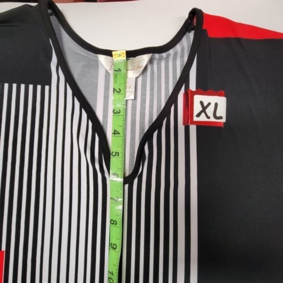 Red and Black Tunic Loose Fit Top or Relaxed Fit Tunic Top - Sizes S / M / L/ XL - Picture 9 of 12